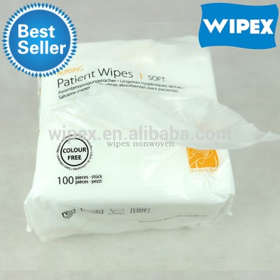 Spunlace nonwoven patient healthcare wipes for nursing