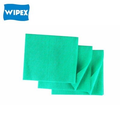 30%viscose, 70%polyester needle punched non-woven fabric green color cleaning cloth (30%viscose, 70%polyester, 90gsm)